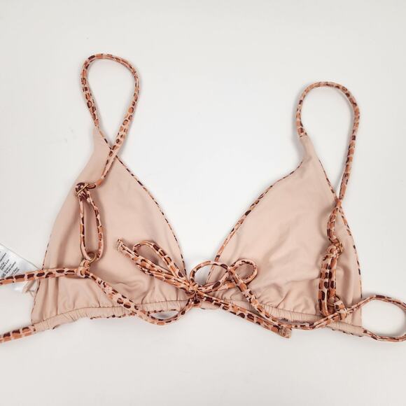 L*Space Brittany Triangle Bikini Top in Wild Bunch Orange Size XL - Picture 3 of 4